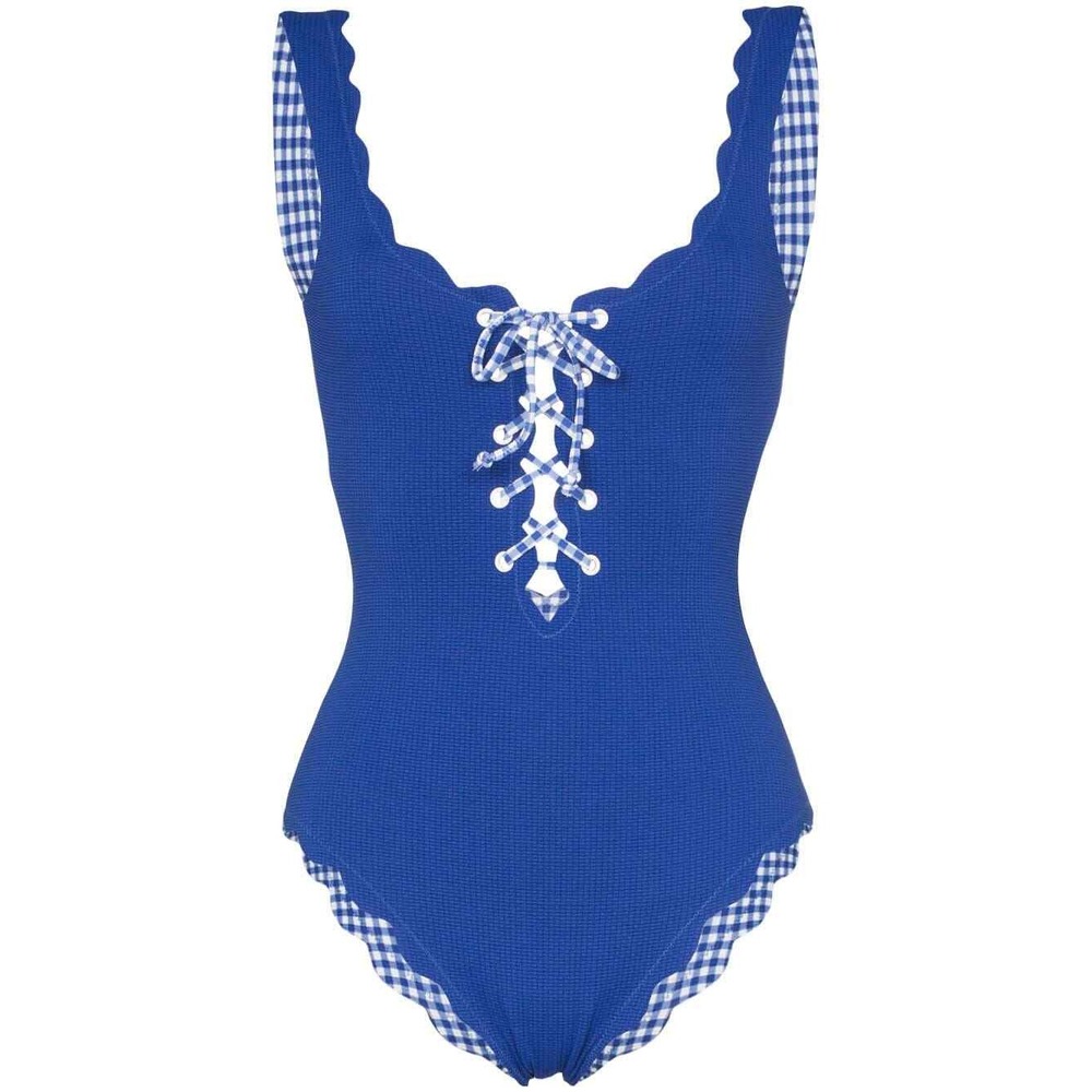 NWT MARYSIA SWIM PALM SPRINGS TIE MAILLOT ONE-PIECE SWIMSUIT Blue Reversible S
